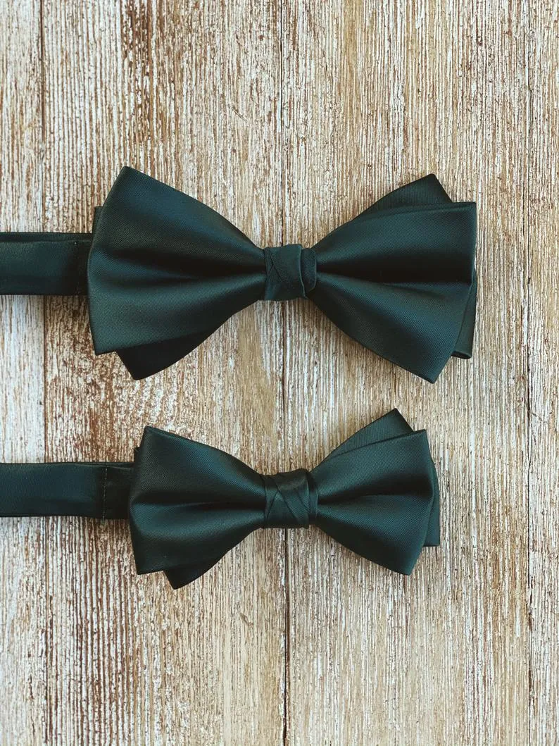 Caramel Skinny Suspenders with Emerald Green Bow Tie