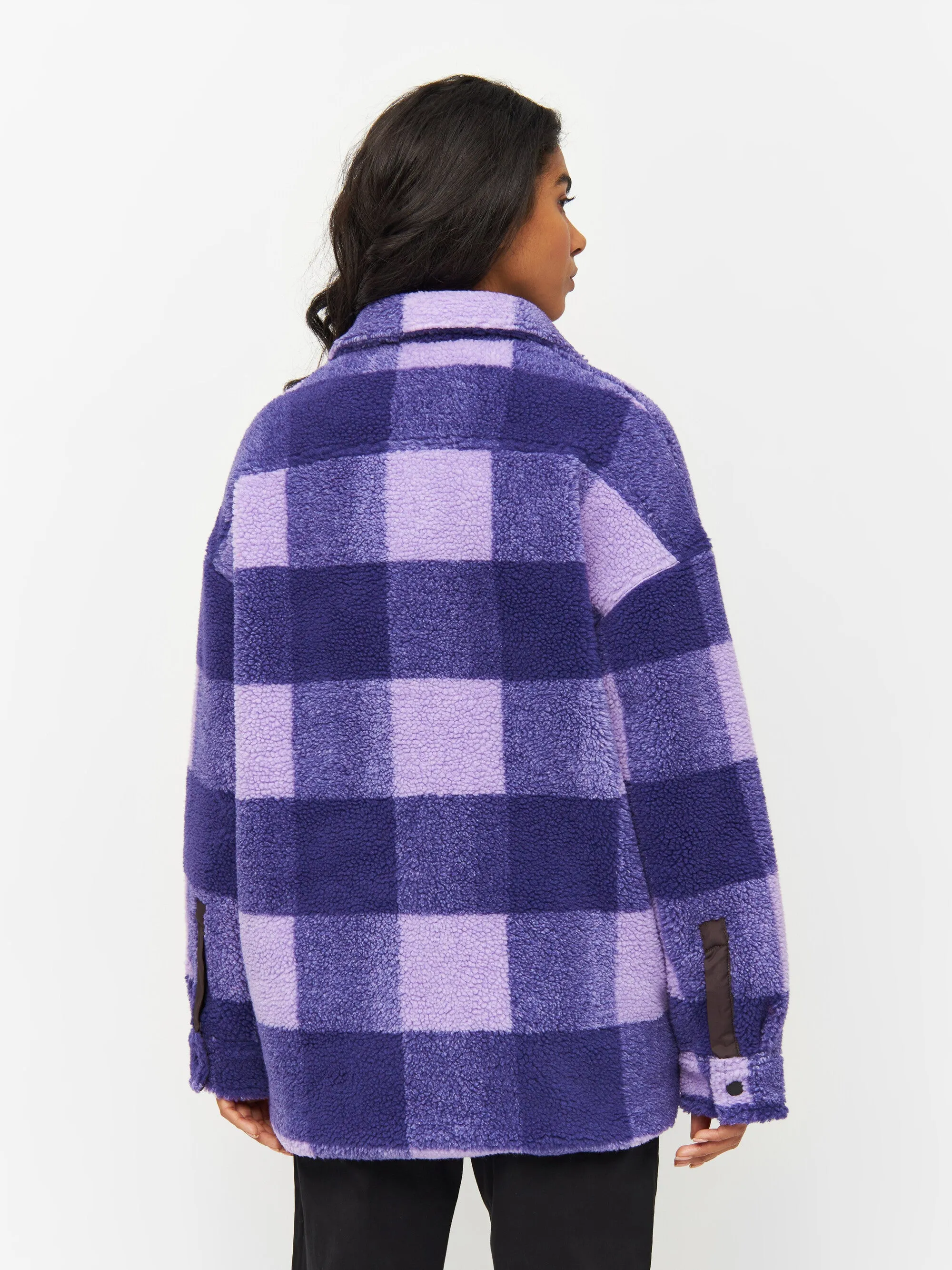 Checked teddy overshirt - Violet Tulip