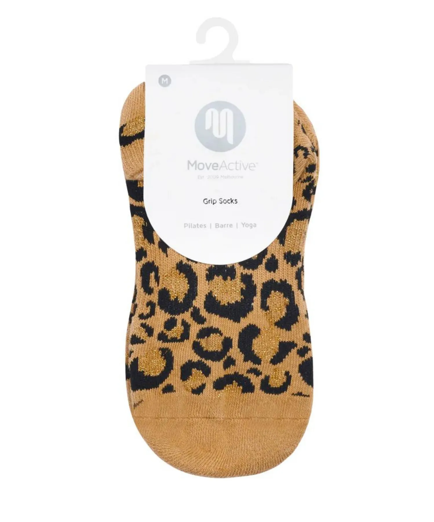 Classic Low Rise Grip Socks - Gold Sparkle Cheetah (Barre / Pilates)