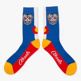 Colorado Flag Day of the Dead Socks