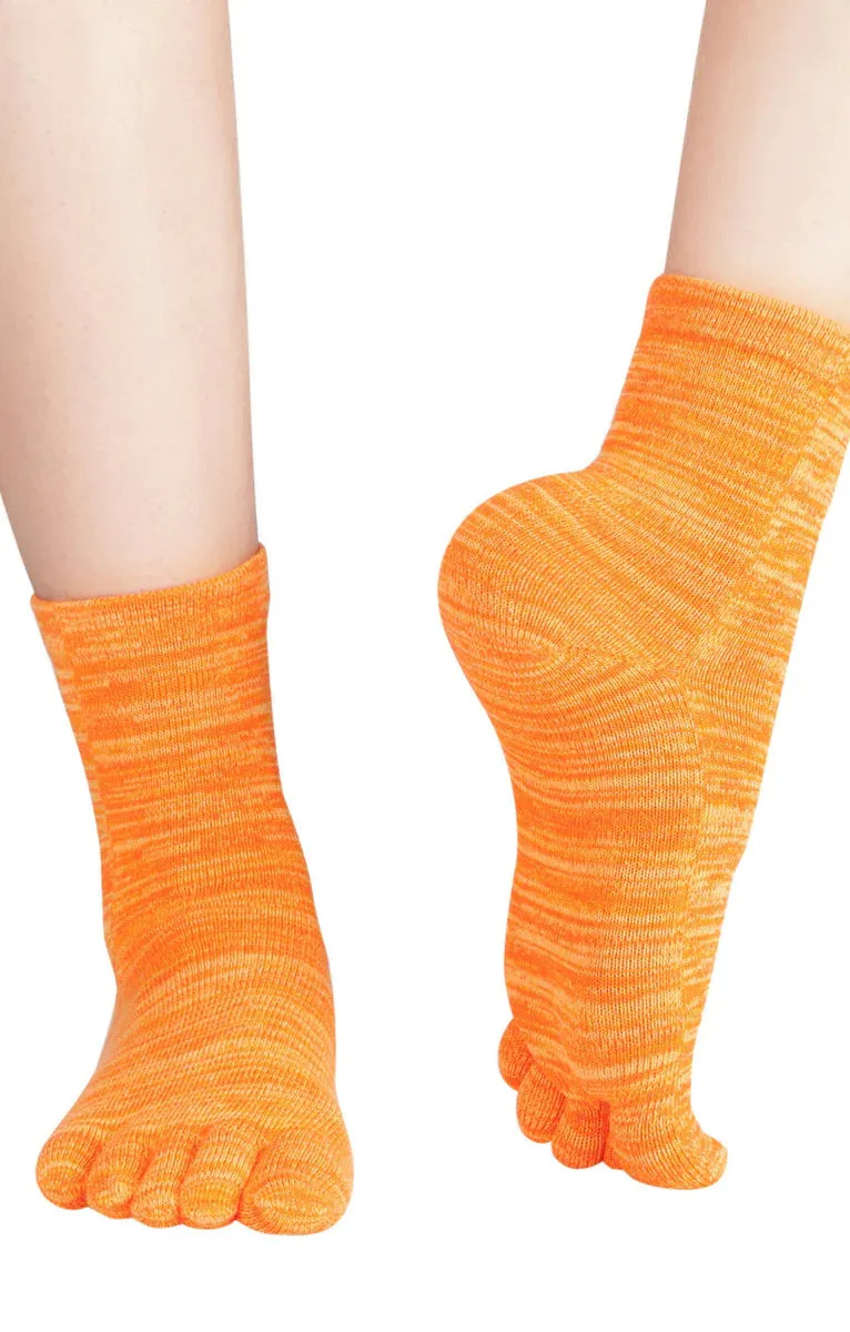 Colorful Heather Grip Toe Socks for Yoga and Pilates