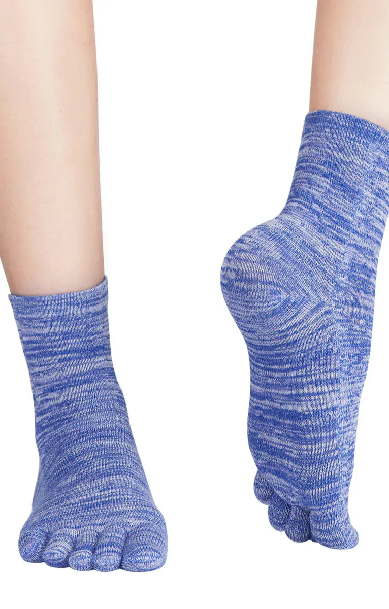 Colorful Heather Grip Toe Socks for Yoga and Pilates