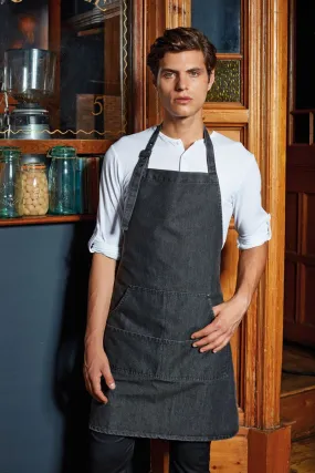 Denim Bib Adjustable Apron (4 Pocket Pouch)