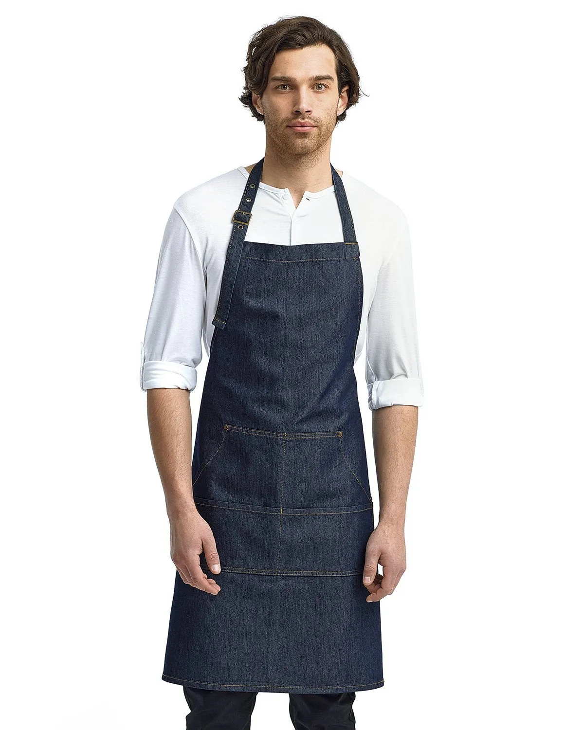 Denim Bib Adjustable Apron (4 Pocket Pouch)