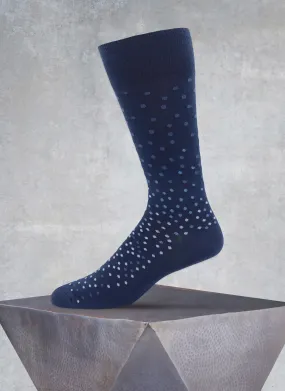 Dispersed Dot Sock in Navy