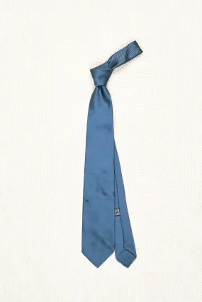 Drake's Blue Solid Woven Silk Tie *sample*