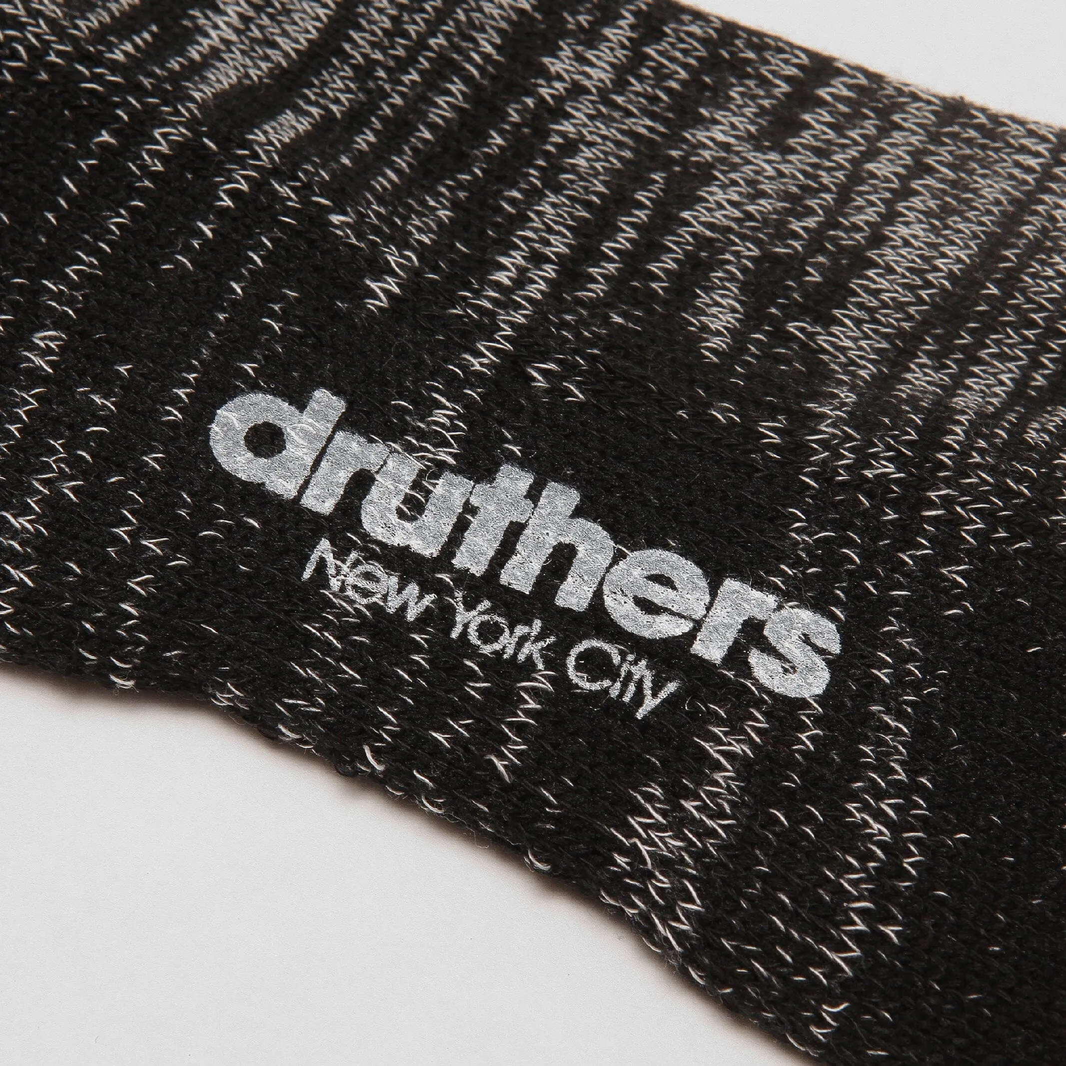 Druthers Black Mélange Organic Cotton Defender Boot Sock