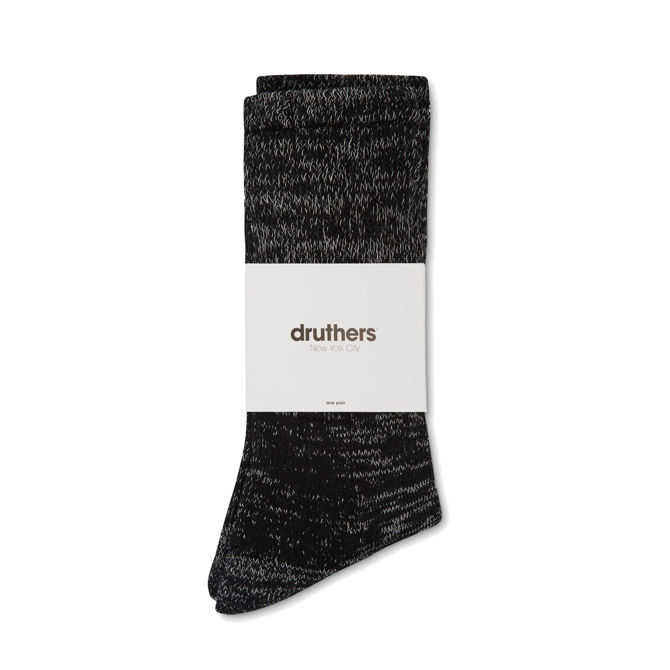 Druthers Black Mélange Organic Cotton Defender Boot Sock