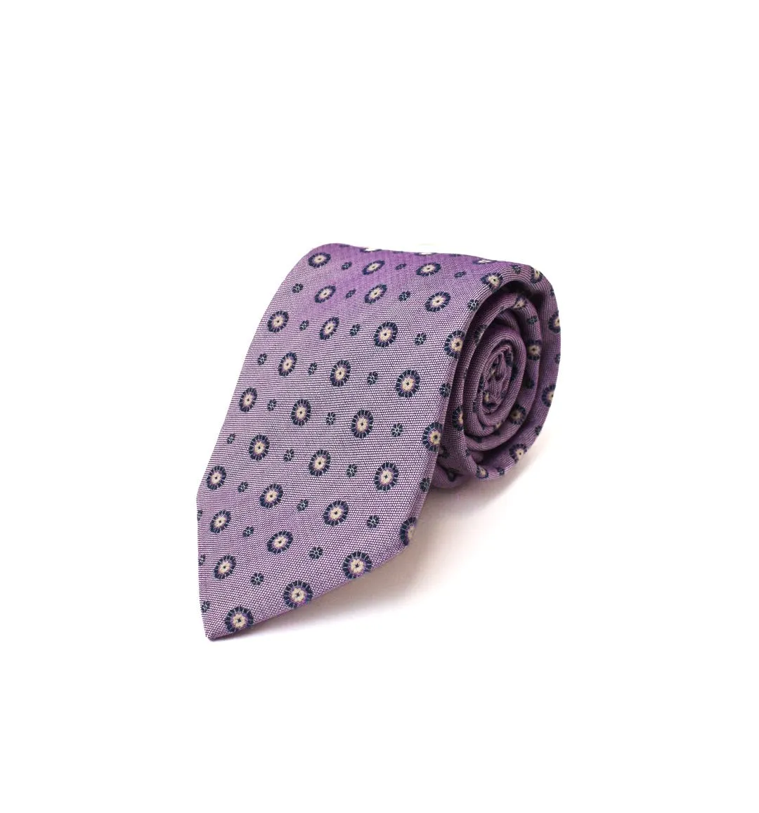 Edward Armah Lilac/Denim Mini Medallion Neat Tie