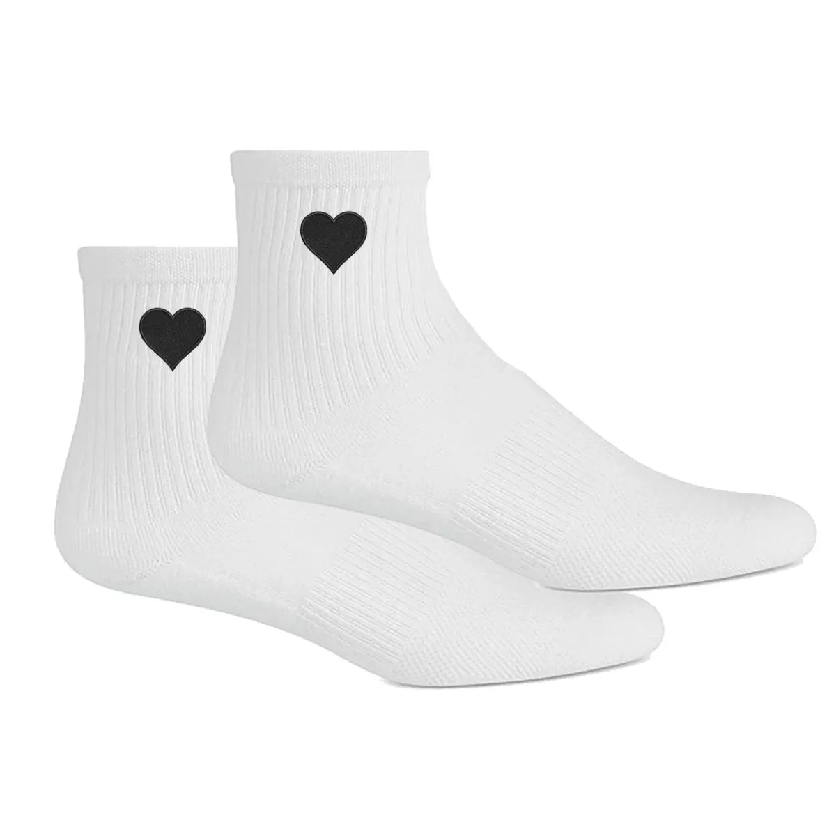 Embroidered Heart Crew Socks