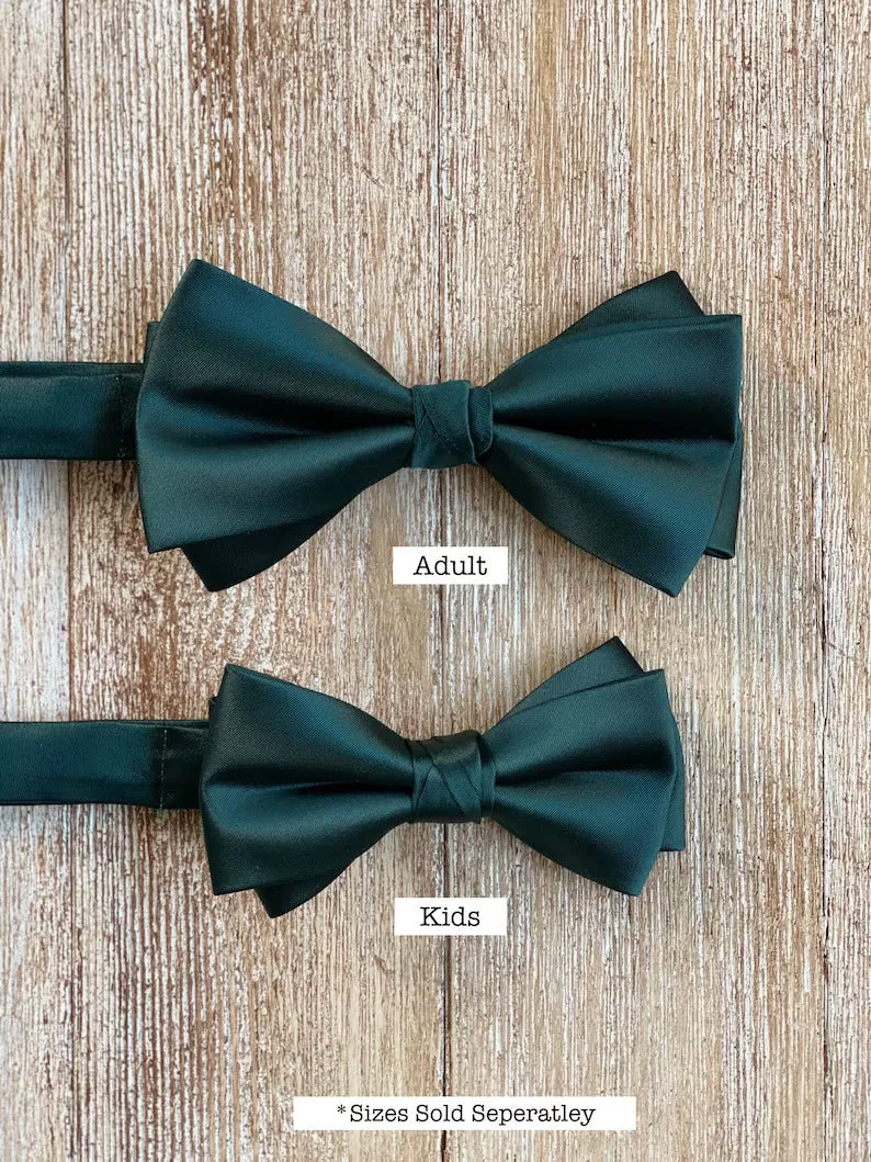 Emerald Green Satin Bow Ties