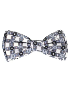 Emilio Pucci Silk Bow Tie Gray White Black - Made In Italy