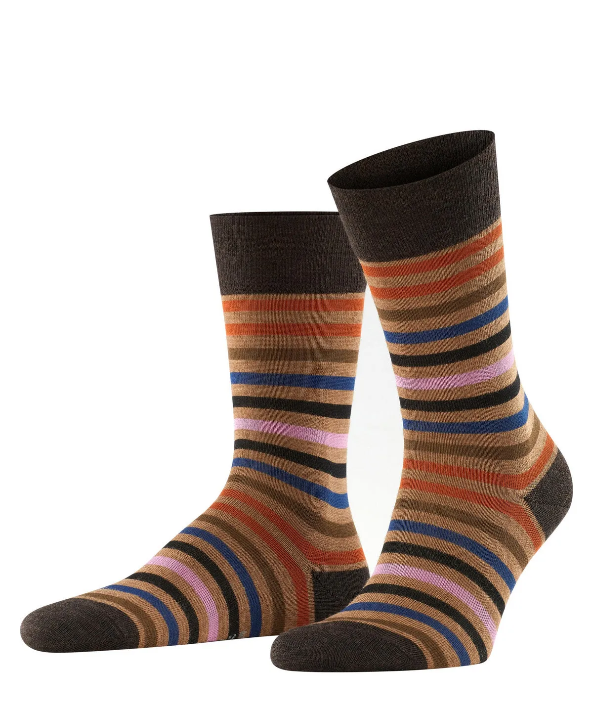 Falke 13279 5306 Tinted Stripe Sock Canvas/Cinnamon