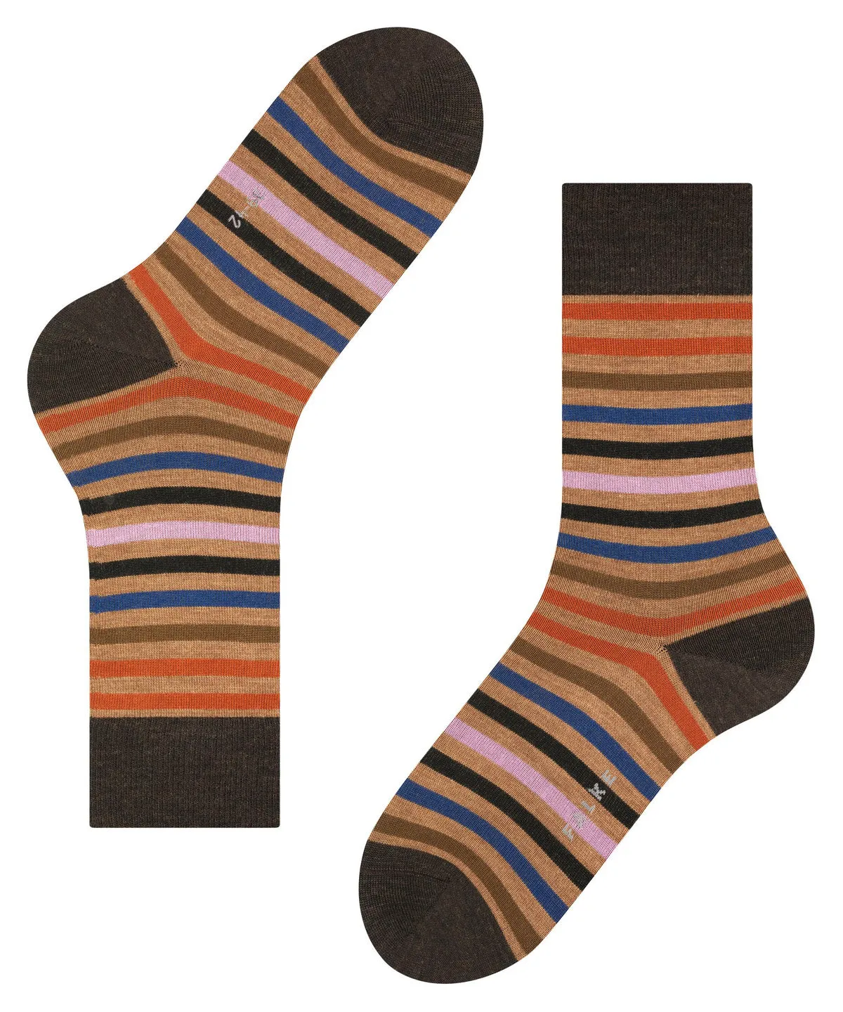 Falke 13279 5306 Tinted Stripe Sock Canvas/Cinnamon