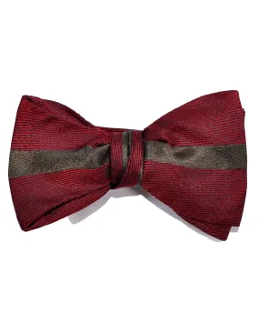 Gene Meyer Bow Tie Burgundy Taupe-Brown Stripe SALE