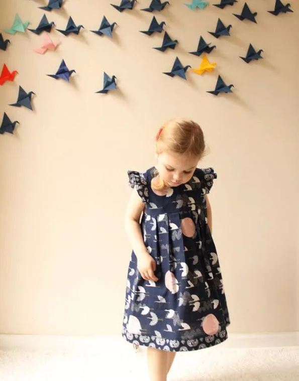 Geranium Girl's Dress Small (1yr - 5yr), Made by Rae Sewing Pattern