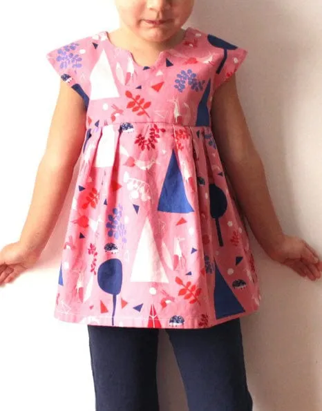 Geranium Girl's Dress Small (1yr - 5yr), Made by Rae Sewing Pattern