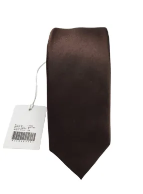 Giovanni Testi Brown Slim Tie with Hanky 3000-N