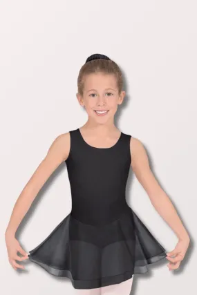 Girls Cotton Lycra Tank Dance Dress - Black