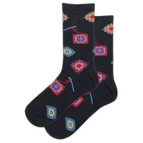 Granny Square Crew Sock