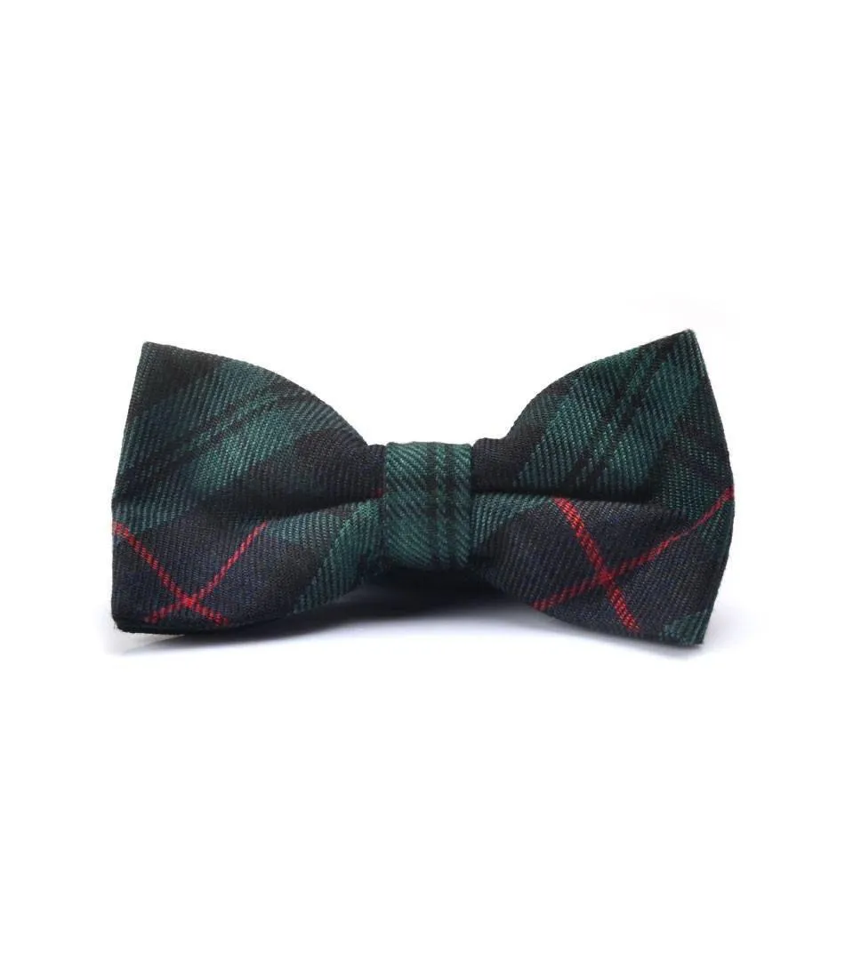 Green Tartan Plaid Bow Tie