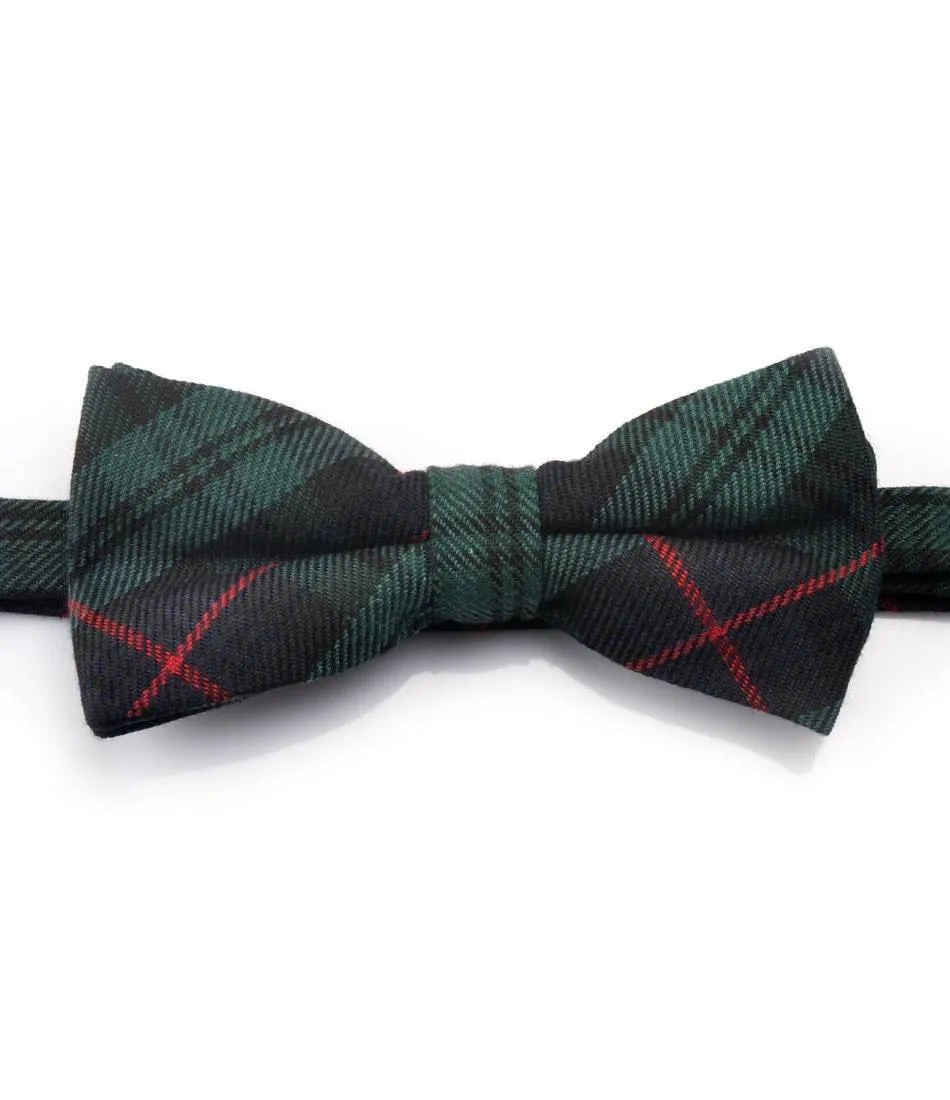 Green Tartan Plaid Bow Tie