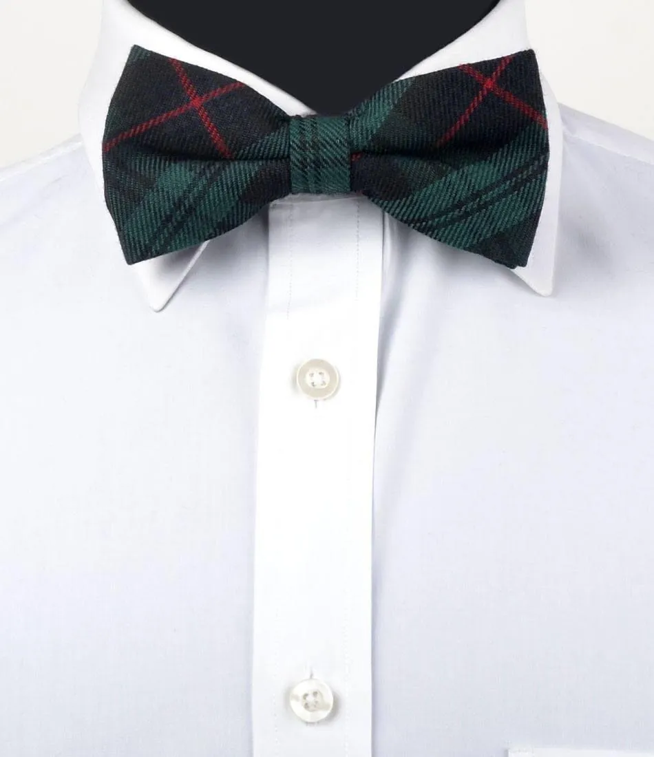 Green Tartan Plaid Bow Tie