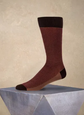 Herringbone Sock in Burgundy DIPEDARIUS®