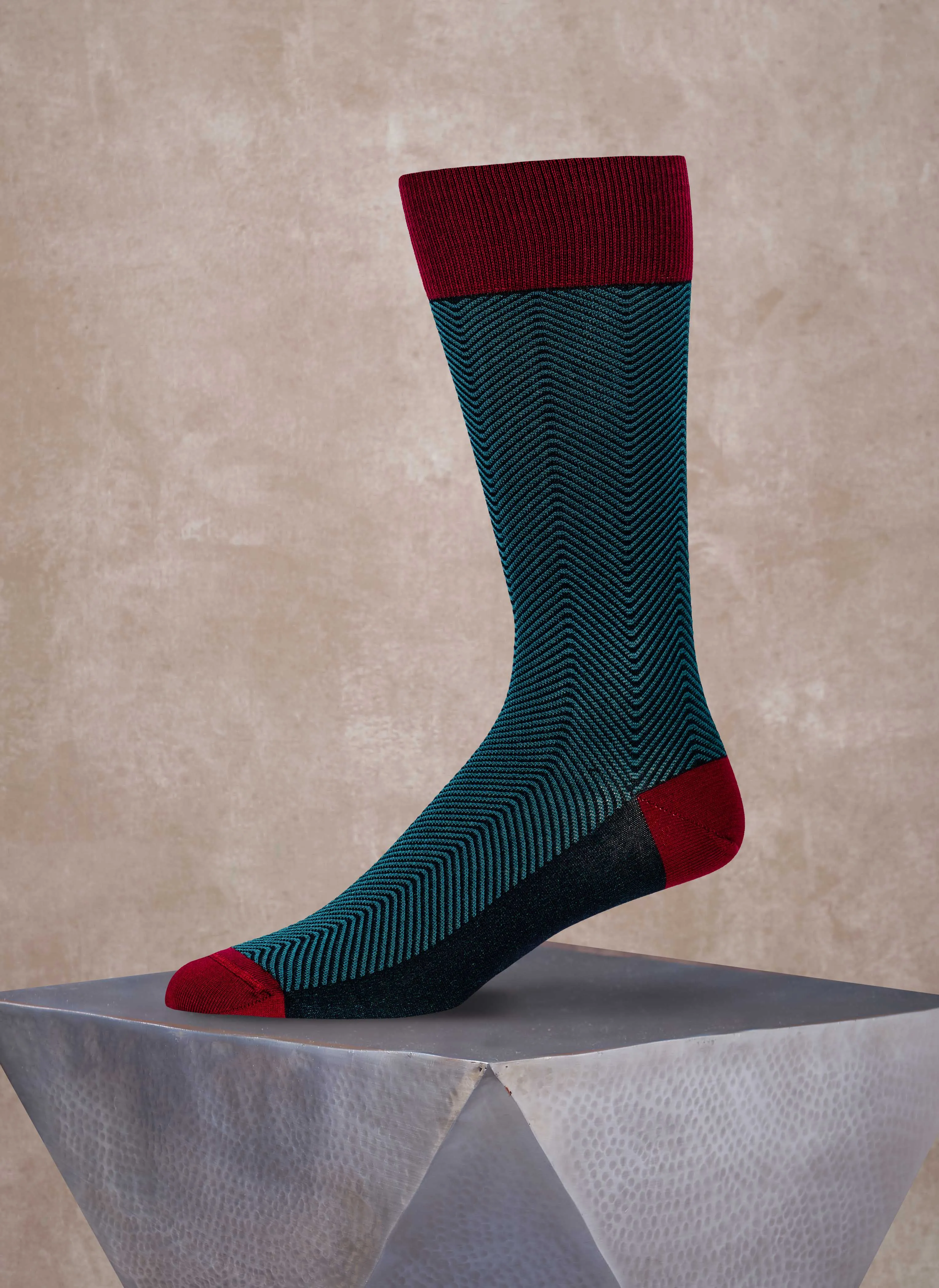 Herringbone Sock in Teal DIPEDARIUS®