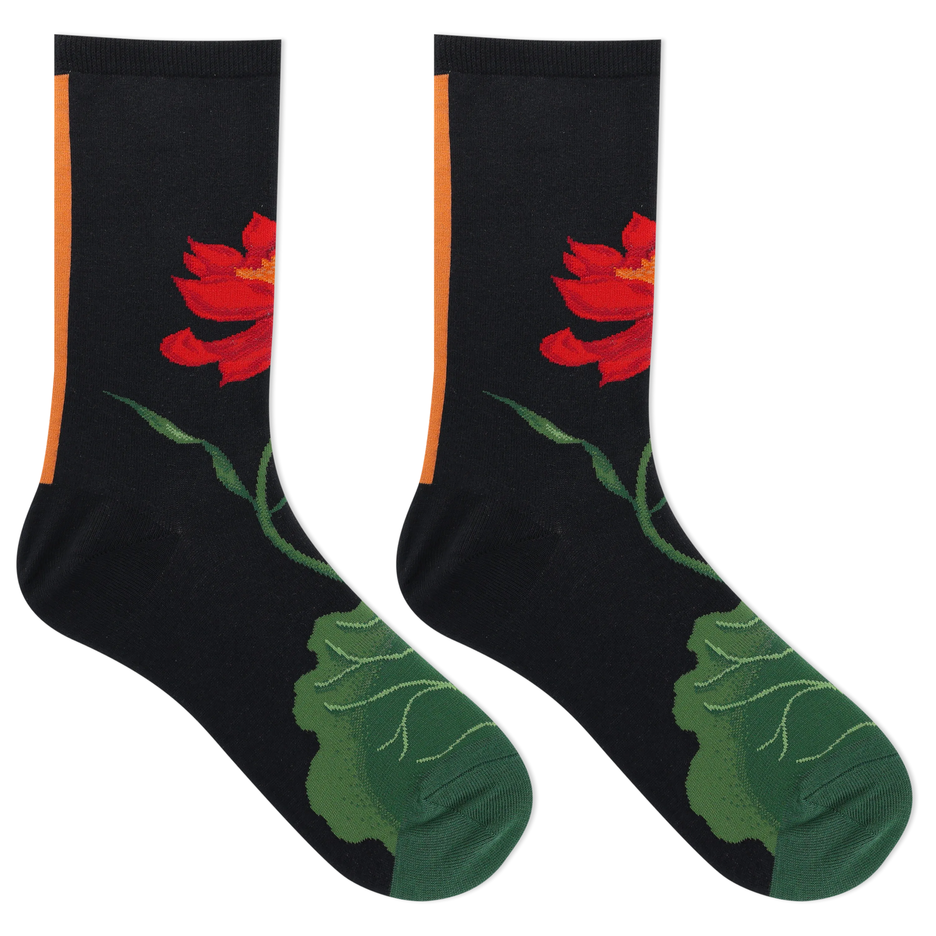 HOTSOX Women's Lotus Floral Crew Sock