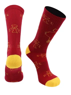 Iowa State Cyclones Socks Iowa State University Cyclones Mayhem Crew Socks