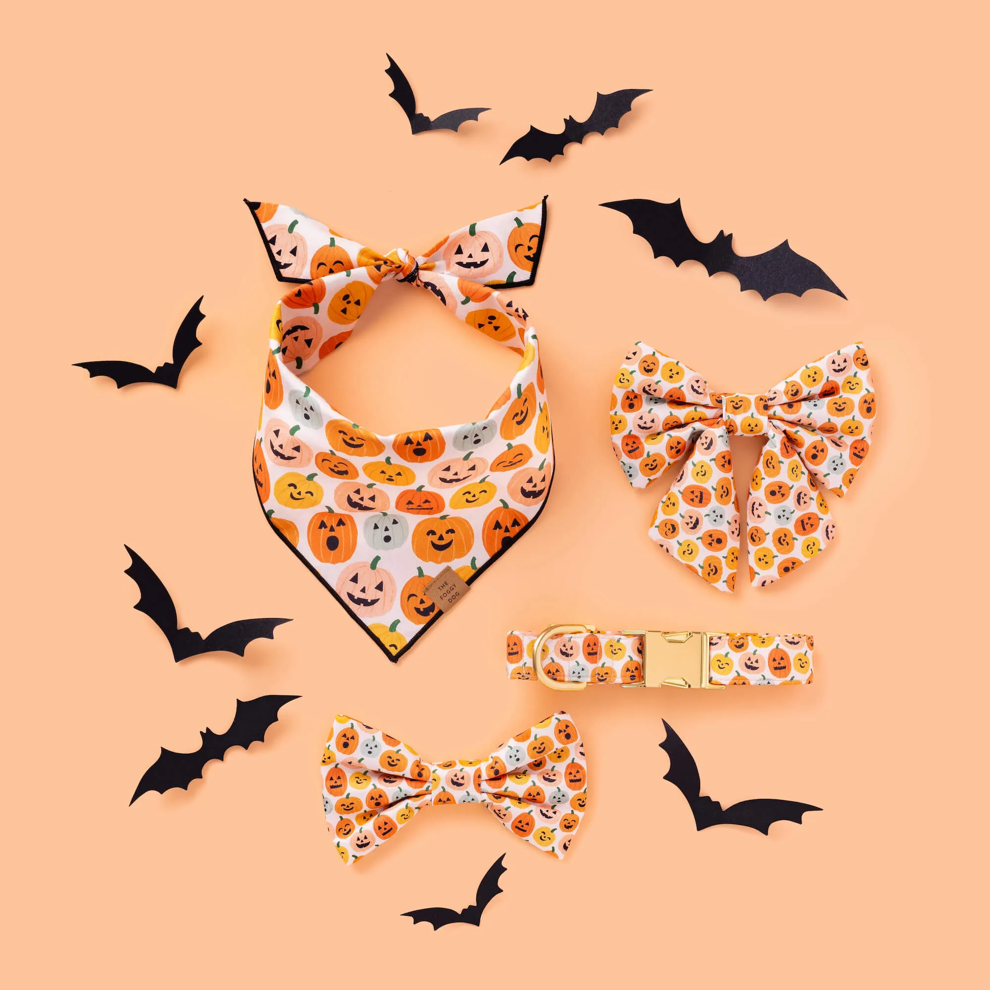 Jack-o’-Lanterns Dog Bow Tie