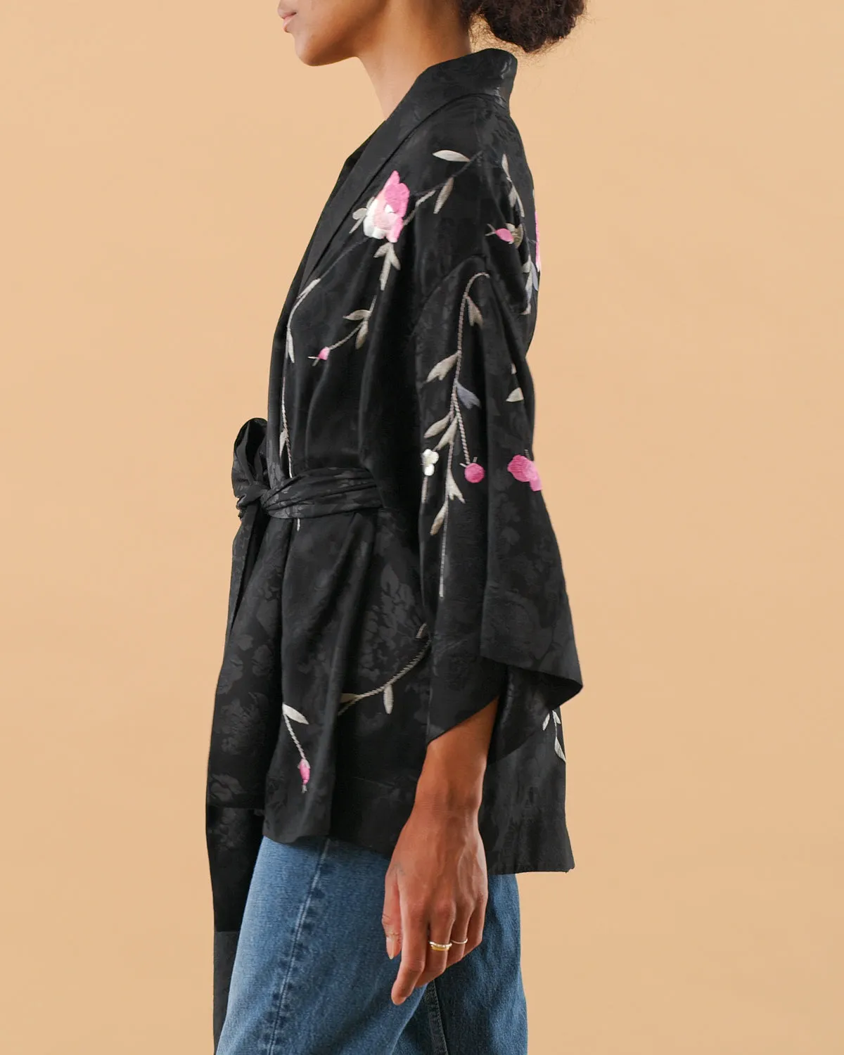 Jacquard Embroidery Jacket – Black