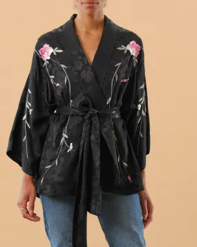 Jacquard Embroidery Jacket – Black