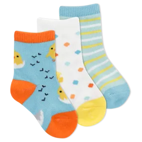 K.Bell Infants' Chicks Crew Sock 3 Pack