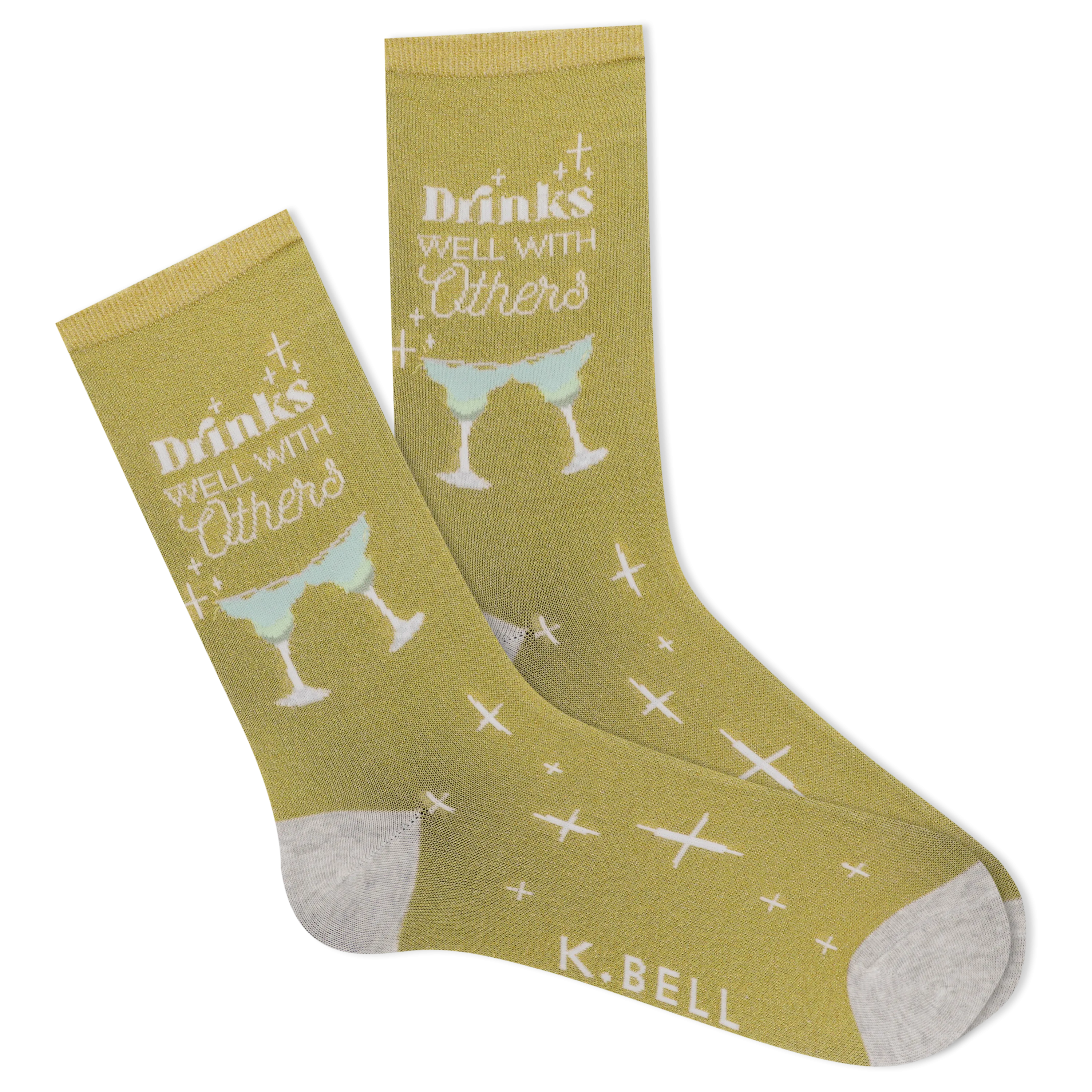 K.Bell Women's Drinks Well Crew Socks