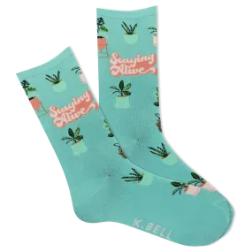 K.Bell Women's Staying Alive Crew Socks