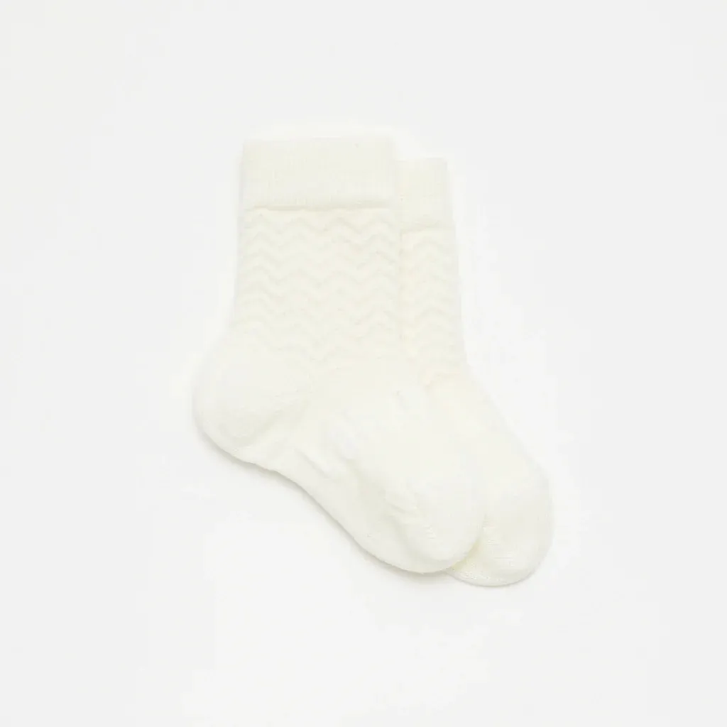 Lamington Merino Wool Crew Socks | Baby | Pearl