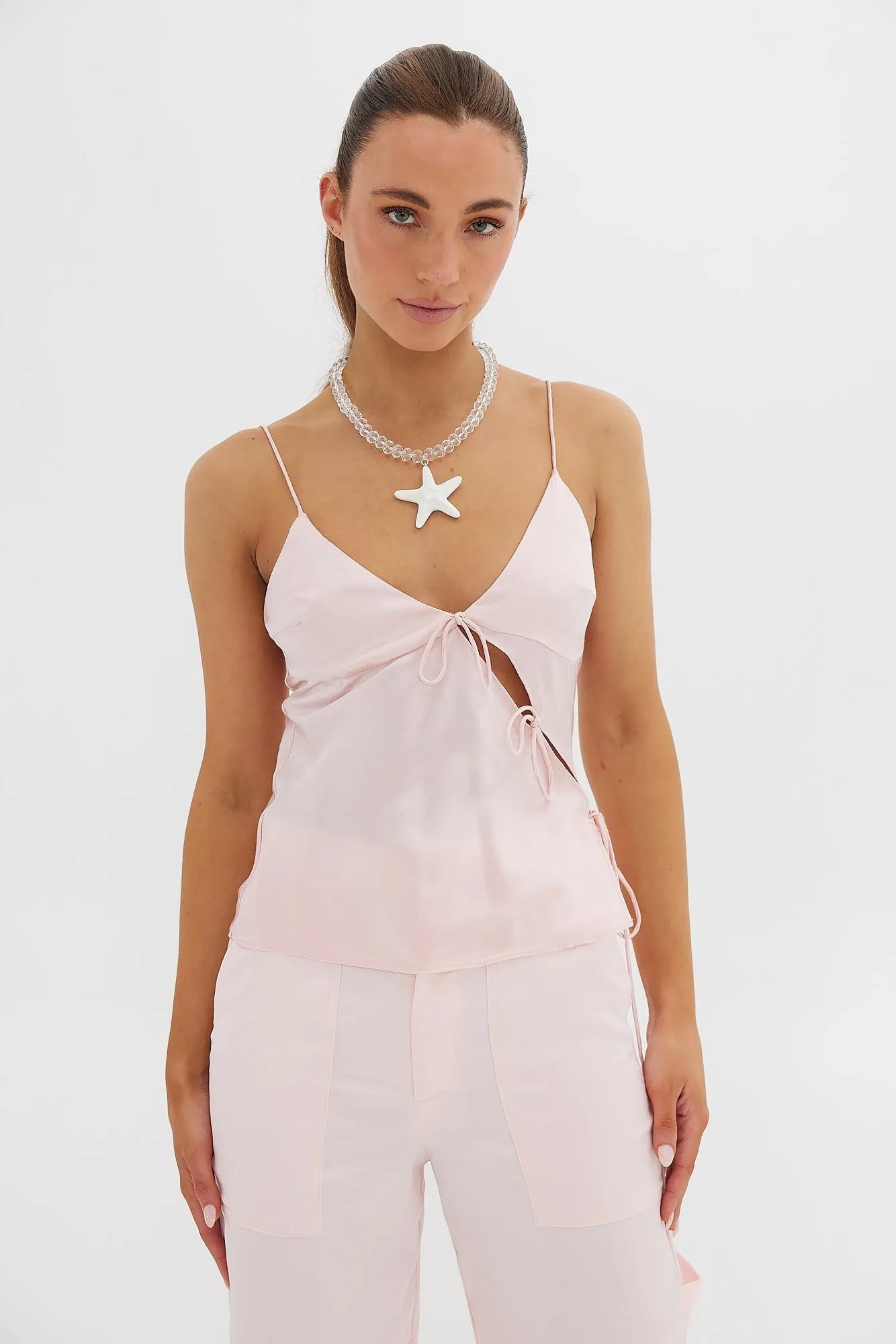 Lara Bow Tie Top - Pink