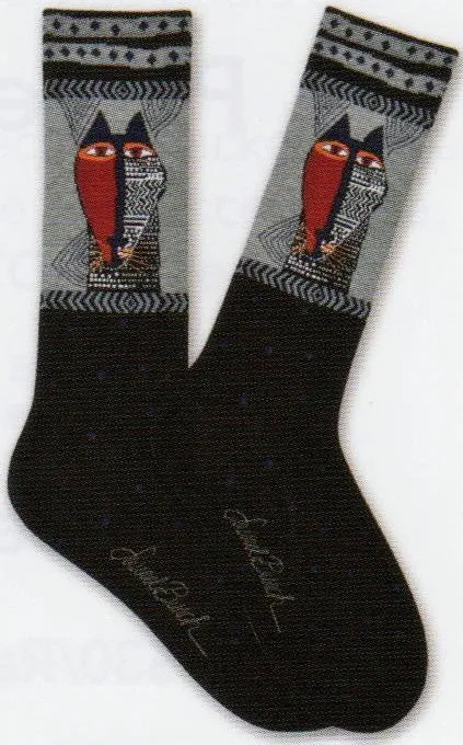 Laurel Burch Mens Native Cat Socks