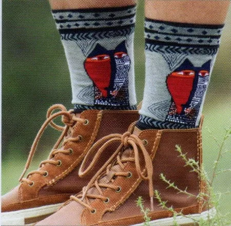 Laurel Burch Mens Native Cat Socks