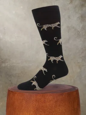 Leopard Sock in Black