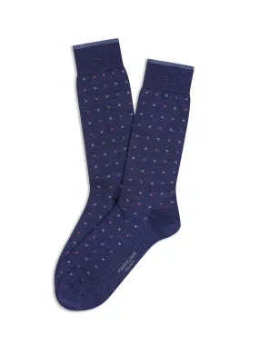 Marcoliani Extrafine Merino Indigo Micro Tie Socks