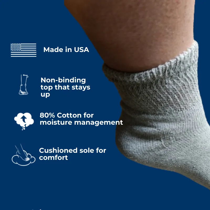 Men's Cotton Diabetic Ankle Socks (6 Pair)