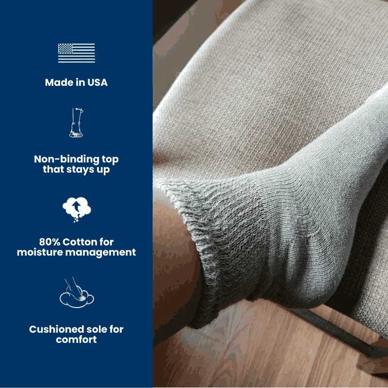 Men's Cotton Diabetic Ankle Socks (6 Pair)