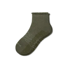 Men's Merino Wool Blend Roll-Top Gripper House Socks