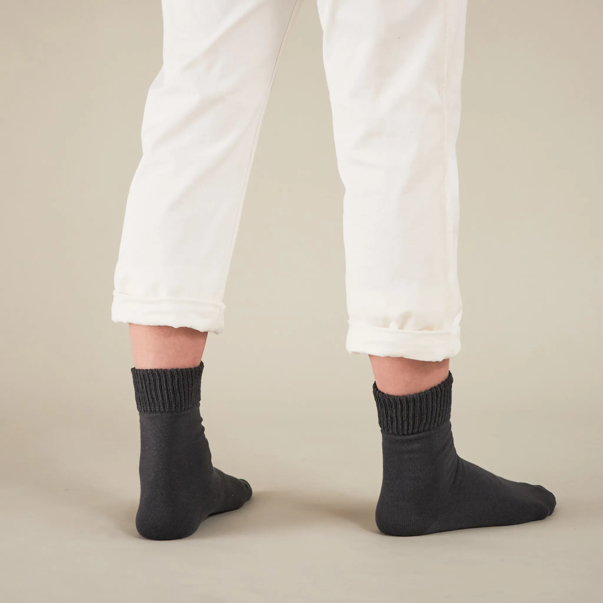 Men's Smooth Heel Socks (double-layered wool blend) - Oversized - 700L