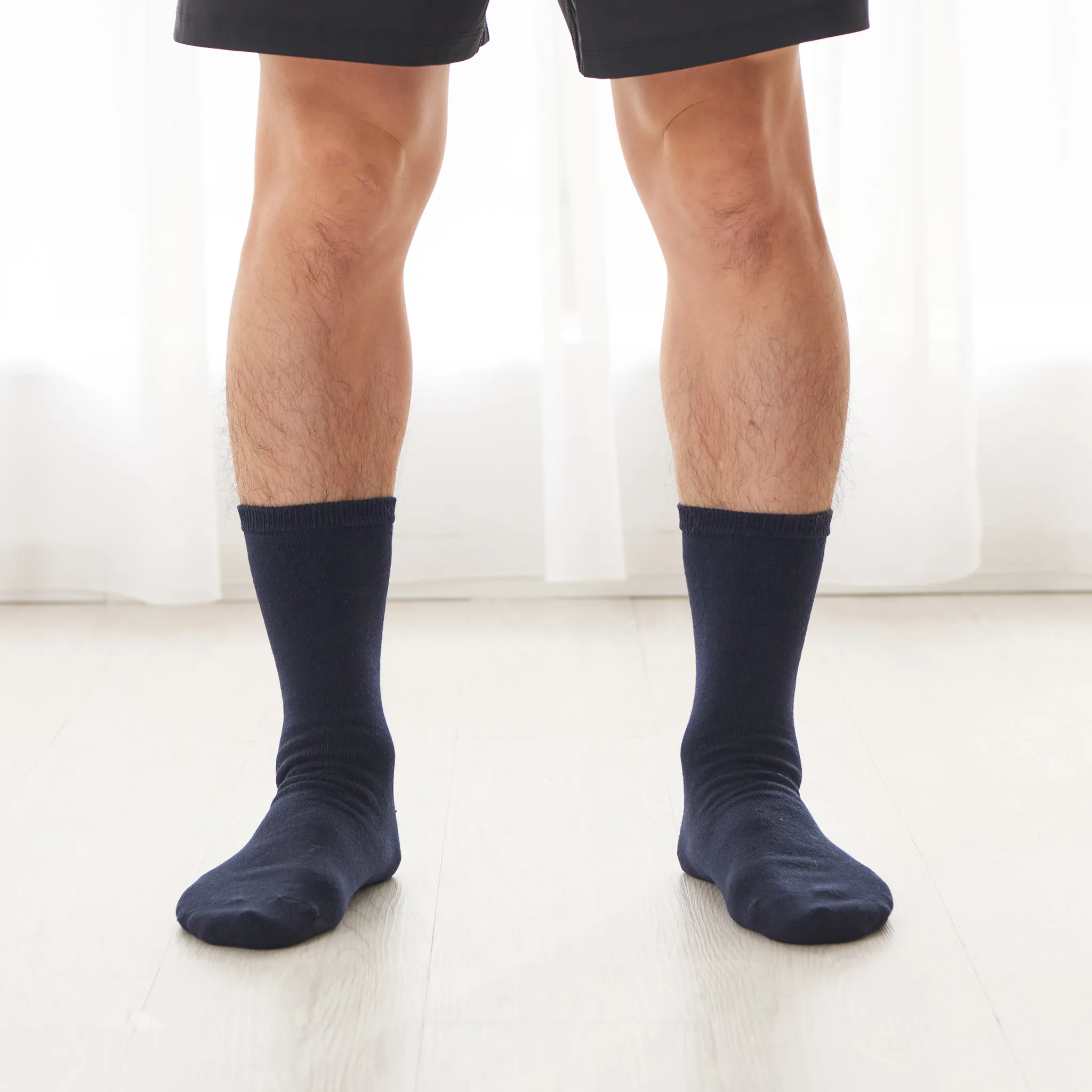 Men's Smooth Heel Socks (double-layered wool blend) - Wear mouth short type - 699