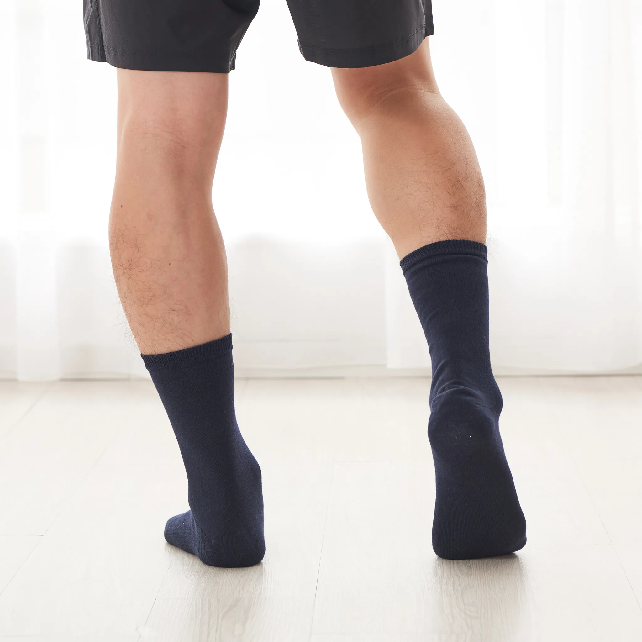 Men's Smooth Heel Socks (double-layered wool blend) - Wear mouth short type - 699