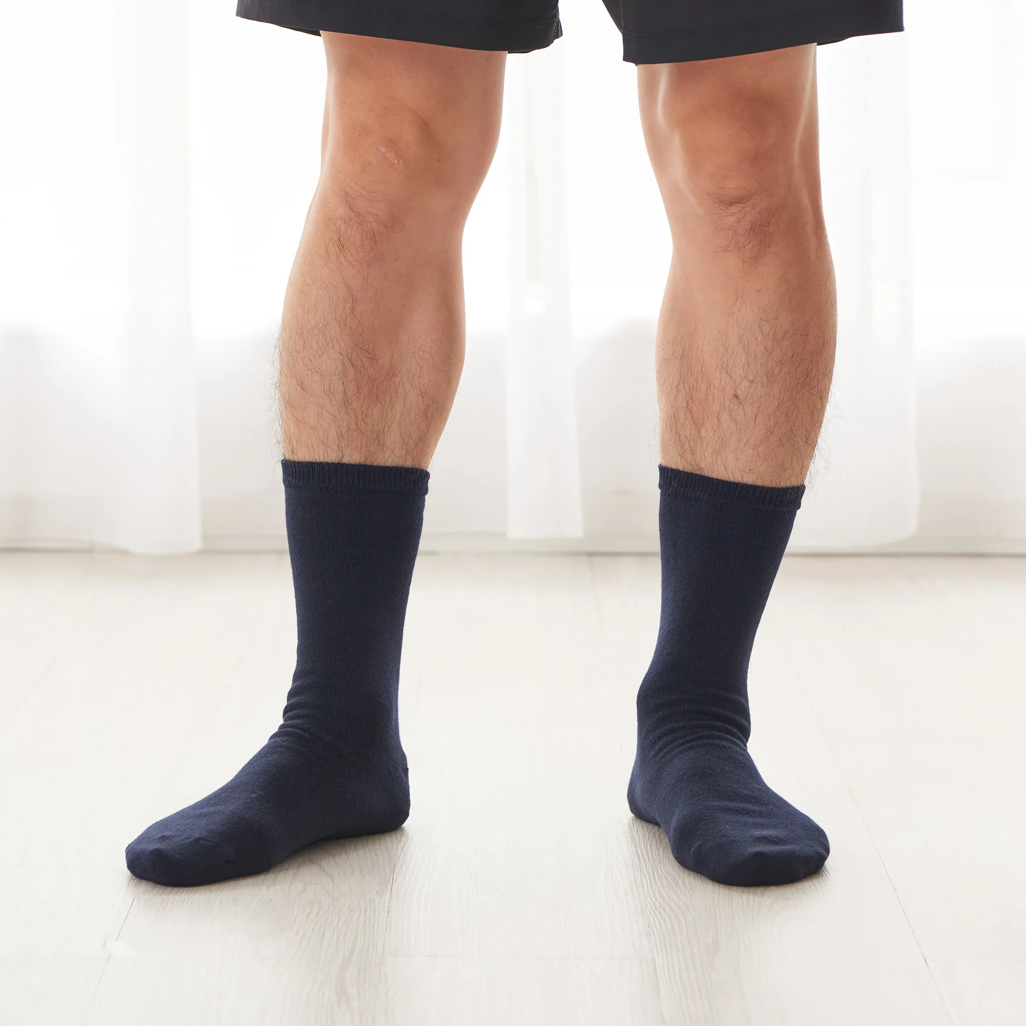 Men's Smooth Heel Socks (double-layered wool blend) - Wear mouth short type - 699